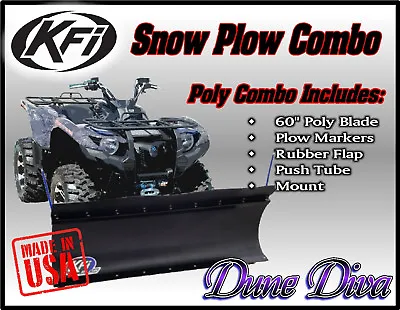 KFI 60  Poly Snow Plow Blade Mount Combo: Yamaha Grizzly 550 660 700 Kodiak 700 • $903.85