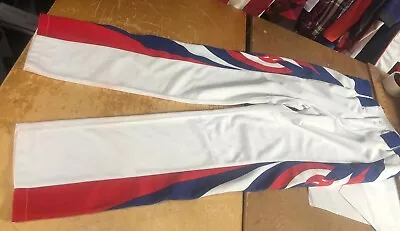 Used Boombah White Red Blue Baseball/Softball Pants Mens 34x34 Long L Slowpitch • $14.95