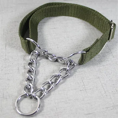 Pet Dog Half Check Choke Nylon Chain Puppy Training Strong Adjustable Collars  • £6.99