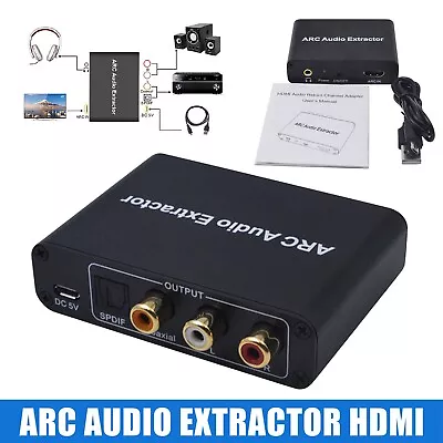 HDMI ARC Audio Extractor Digital DAC To RCA Coax SPDIF 3.5 Mm Converter Adapter • $16.06