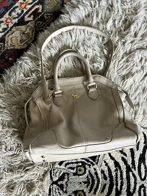 $59 • Buy Emma Fox Purse Leather Satchel Tote Handbag Shoulder Strap Cream Beige Tan