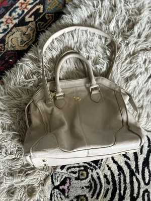 $59 • Buy Emma Fox Purse Leather Satchel Tote Handbag Shoulder Strap Cream Beige Tan