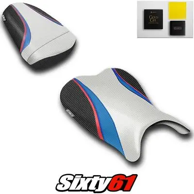 Suzuki GSXR 600 750 Seat Covers With Gel 2006 2007 White Blue Red Luimoto Carbon • $320
