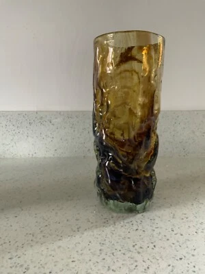 £94.99 • Buy WHITEFRIARS CINNAMON Brown BARK 19 Cm VASE GEOFFREY BAXTER