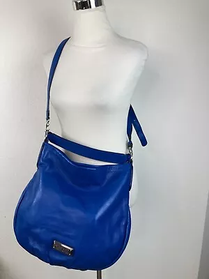 Marc Jacobs Blue Pebbled Leather Billy Hobo Shoulder Bag Purse Womens Dust Bag • $144