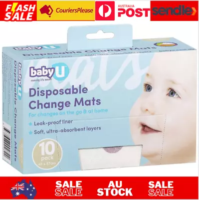 10pk Baby U Disposable Portable Change Mats Nappies Diaper Changing Pads- • $8.47