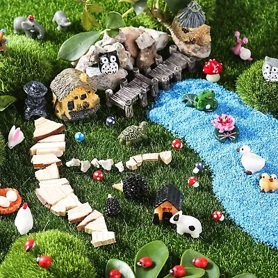 172Pcs Miniature Fairy Garden Accessories - Animal Figurines And Mini Landscapes • $17.30