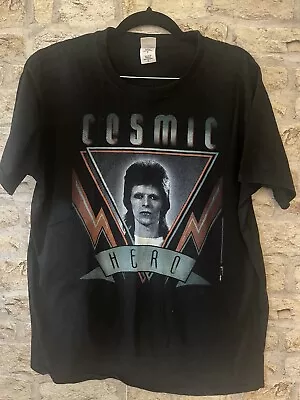 David Bowie Mens T Shirt Tee Top Size L Cosmic Hero Ziggy Stardust Vintage 90s • £13