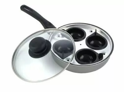 4 Cup Egg Poacher 20cm With Non Stick Coating & Glass Lid Pendeford Sapphire • £14.99