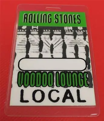 Vintage PERRi Rolling Stones Voodoo Lounge Tour LOCAL Laminated Backstage Pass • $19.95