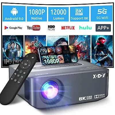 XGODY 4K Projector 12000 Lumens 1080P 3D LED Mini WiFi Video Home Theater Cinema • $142.99