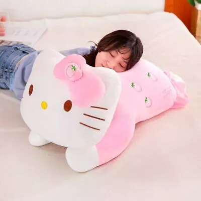 Hello Kitty Pillow Lying Down Cartoon Plush Toy Pillow Doll Gift Sanrioed Fruit • $31.77