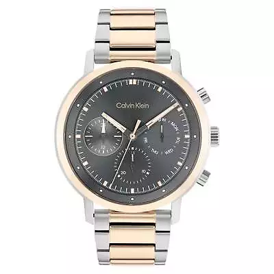 Calvin Klein Two-Tone Steel Grey Dial Men's Multi-function Watch - 25200064 • $261