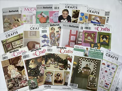 Craft Sewing Patterns Lot Of 15 Uncut McCall's Butterick Simplicity • $23.99