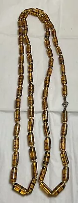Vintage Amber Glass Bead Necklace • $20