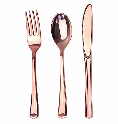 $10.99 • Buy JL Prime 75 Rose Gold Plastic Silverware Set, Rose Gold Plastic Cutlery Set