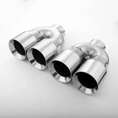 Quad 4  Out Exhaust Tips 3  Inlet Dodge Challenger Style SS304 Stainless Steel • $299.16