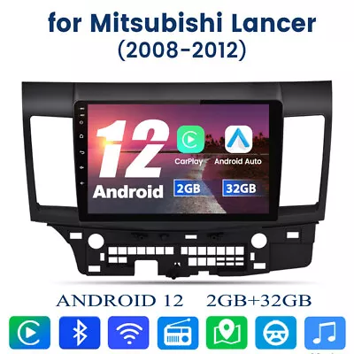 For Mitsubishi Lancer 2008-2017 Android 12 CarPlay Car Radio GPS Navi Stereo BT • $109