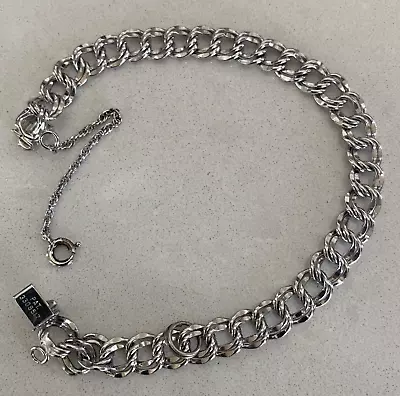 Vintage 7” Elco Sterling Starter Charm Bracelet Safety Chain Signed (CH 4) • $26