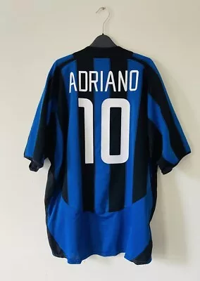 Inter Milan Football Shirt Mens Large 2003/04 Adriano #10 Home Italy • £69.99