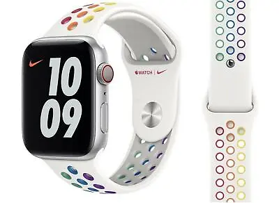 $70.46 • Buy Genuine Apple Nike Sport Loop Watch Band - Pride 2020 - 42mm / 44mm / 45mm