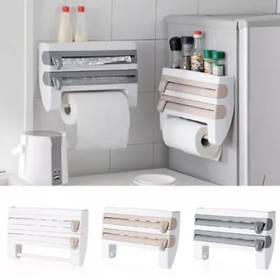 £14.47 • Buy Cling Film And Kitchen Foil Dispenser Paper Towel Roll Holder Wall Mounted Rack