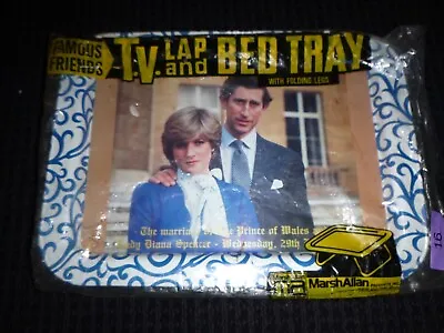 NOS Vtg 80s Charles & Diana Royal Wedding Folding TV Lap & Bed Tray 17.25x12.5  • $44