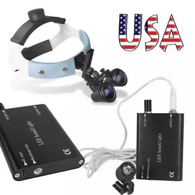 3.5X Dental Headband Surgical Medical Binocular Loupes Lens +LED Head Light Lamp • $76.99