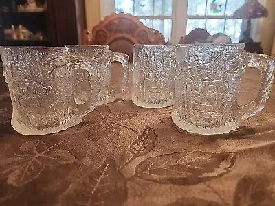 Vintage Set 4 RocDonalds Flintstones Glass Mugs Cups McDonalds 1993 • $20