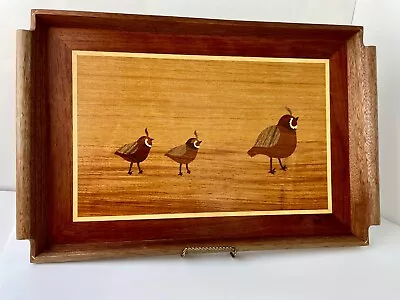 Marquetry Tray Quail With Babies • $40.50