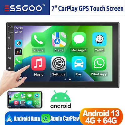 CarPlay Android 13 4+64G Double 2 DIN Car Stereo FM Radio GPS NAV Head Unit WIFI • $118.99
