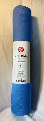 Yoga Mat  Manduka WelcOMe LIGHT BLUE/NAVY Reversible 5mm 68 X24  NEW • $49.97