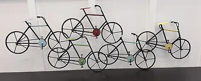 $65 • Buy Large Metal Wall Sculpture Of Vintage Bicycles - Perfect