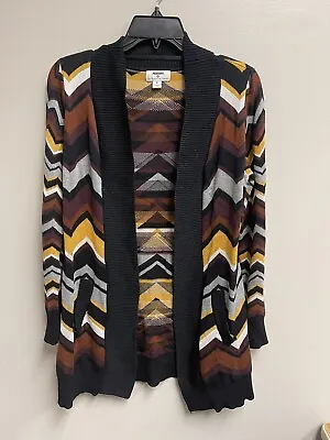 Missoni For Target Sweater Sz Small Cardigan Duster Zig Zag Pockets Black Multi • $24