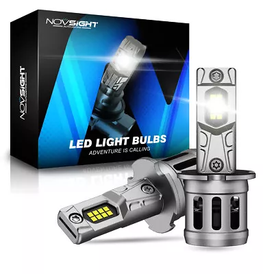 NOVSIGHT H3 LED Headlight Globes Bulbs Kit High Low Beam 6500K White Lamp Canbus • $39.99