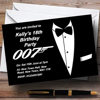 James Bond Themed  Personalised Party Invitations • £89.95