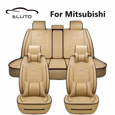 $104.49 • Buy For Mitsubishi 5 Seats Car Seat Cover Front Rear Cushion Full Set Pillow Support