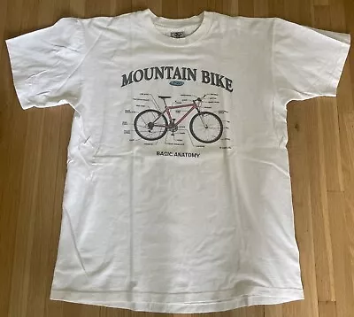 Vintage 90s- Anatomy Of A Mountain Bike- Cotton  T Shirt -Single Stitch - Medium • $18