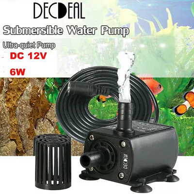 Decdeal DC 12V 6W 300L/H Brushless Water Pump Submersible Fountain Pool L6R9 • $9.99