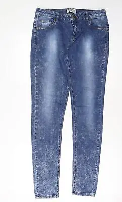 Miss Selfridge Womens Blue Cotton Skinny Jeans Size 12 Regular Button • £5.75