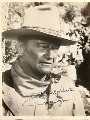 MAGNIFICENT 8 X 10 CARDSTOCK INSCRIBED SIGNED PHOTO BY JOHN WAYNE AS TRUE GRIT • $964.99