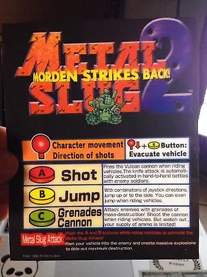 Metal Slug 2 Neo Geo Arcade Marquee • $9.95