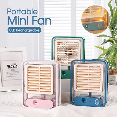 Portable Personal Air Conditioner Fan Mini Air Cooler Desk Fan USB Rechargeable • $16.89