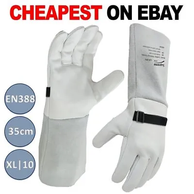 Premium Welding Gloves Heat Resistant BBQ/Oven/MIG/TIG Welder Welder Gauntlets • £6.99