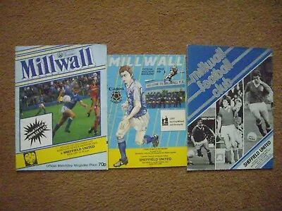 Millwall V Sheffield United 3 Programmes • £1.80