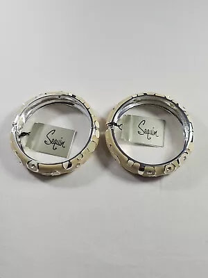 Nordstrom Sequin Beige Rhinestone Enamel Bracelets 2 Pack NWT • $10