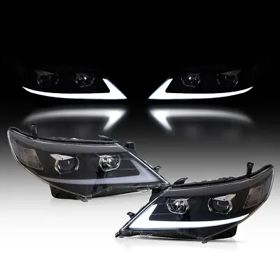 $278.99 • Buy For 2012-2014 Toyota Camry Black LED DRL Bar Projector Headlights Assembly LH&RH