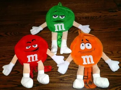 Lot Of 3 M&M's Character Backpacks - Red Orange + Green Lady • $50