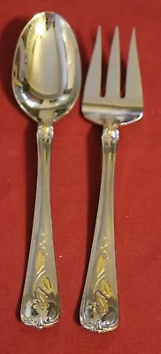  Lenox GOLDEN HOLIDAY Flatware Serving Spoon And Cold Meat Fork 18/8 Stainless • $54.99