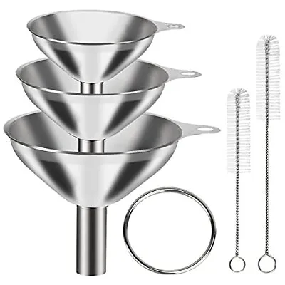 6 Pcs Stainless Steel Mini Funnels For Kitchen Use Large Tiny Small Funnel Set 3 • $9.13